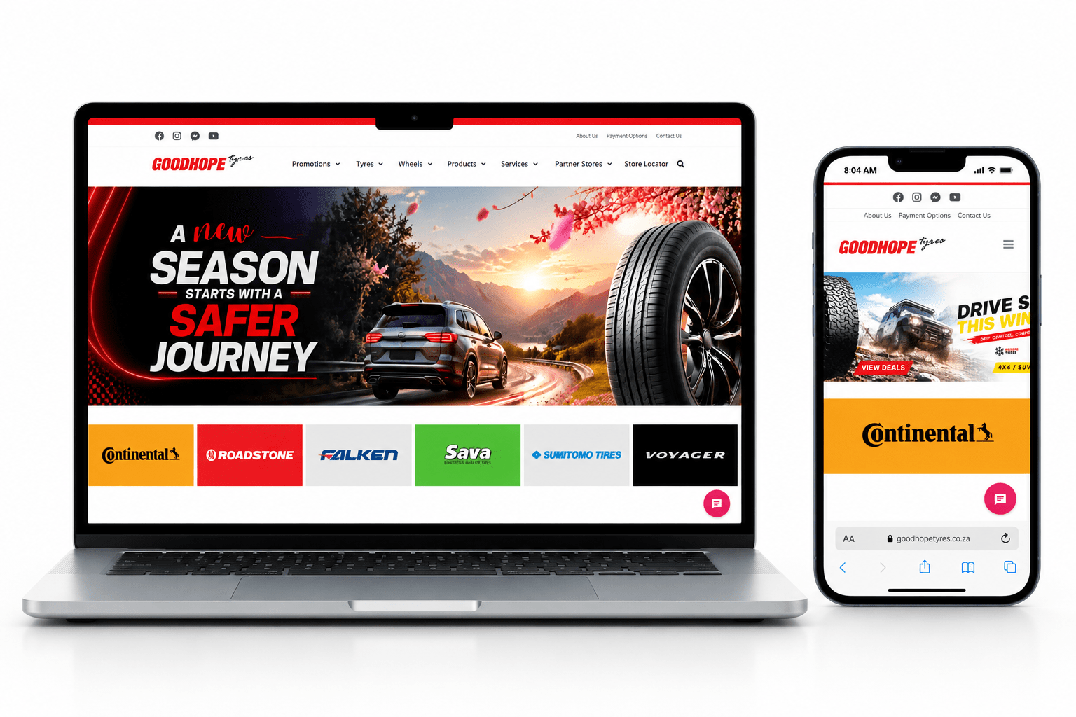 carbon_prime_web_development_Goodhope_Tyres_Laptop_Mobile_Mockup